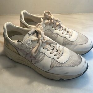 Golden Goose Running Sneaker in White, Orchid Hush, & Platinum
